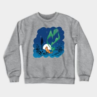 Fox fires in the sky in Lapland Crewneck Sweatshirt